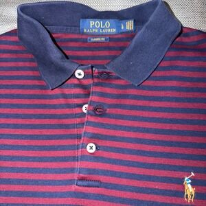 Polo Ralph Lauren Mens L Classic Fit Striped Short Sleeve Polo Shirt